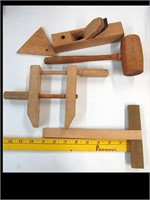 LOT OF CHILD'S WOOD WORKING TOOLS