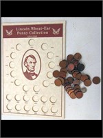 LINCOLN WHEAT PENNIES W/ COLLECTOR'S BOARD - NOT