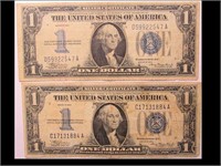 TWO 1934 FUNNY BACK SILVER CERTIFICATES