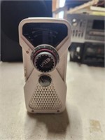 Eton FRX1 AM/FM/Flashlight crank radio. Powers up