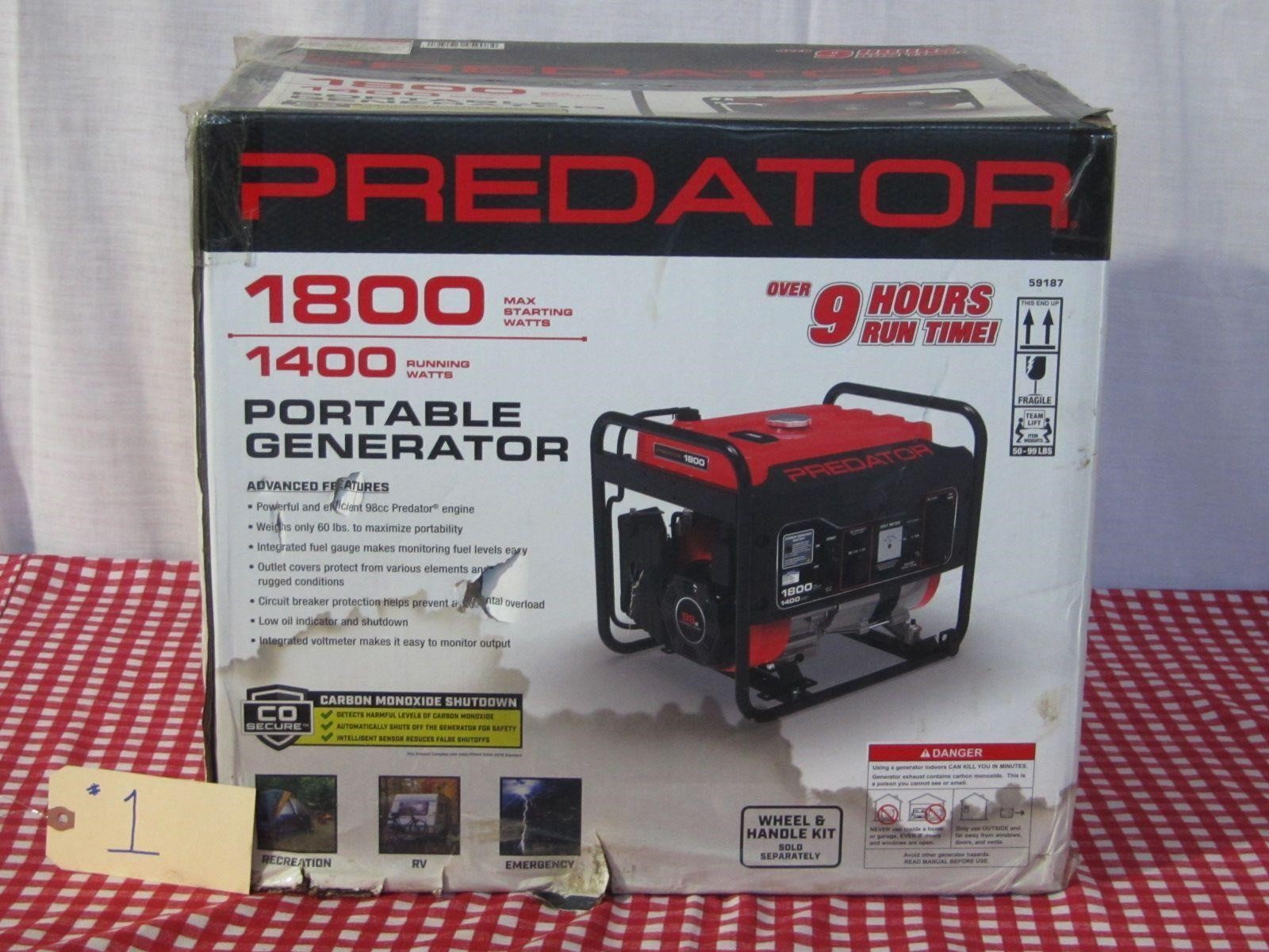 Predator 59187 1800 Watt Gas Portable Generator