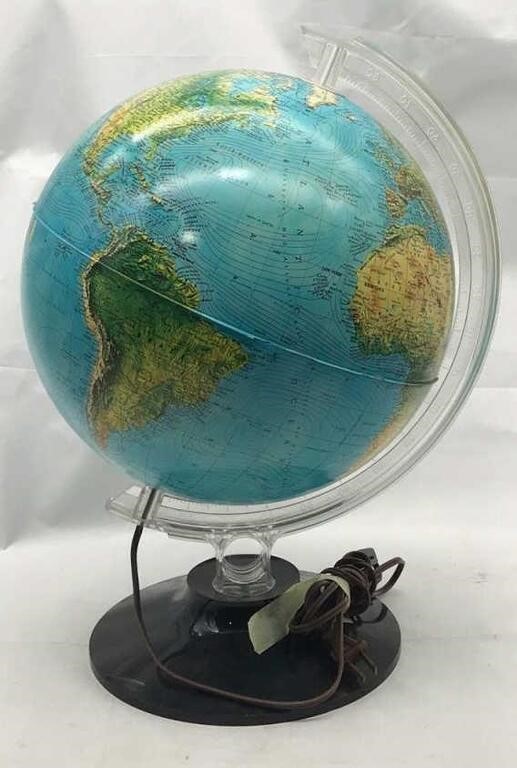 12in Lighted World Globe Switched - Works