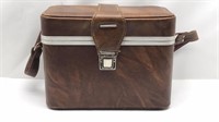 Brown Camera Carry Bag - Lock Lid - Strapped