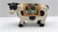 Cow Figure "hope" On Side 4in X 6in Resin