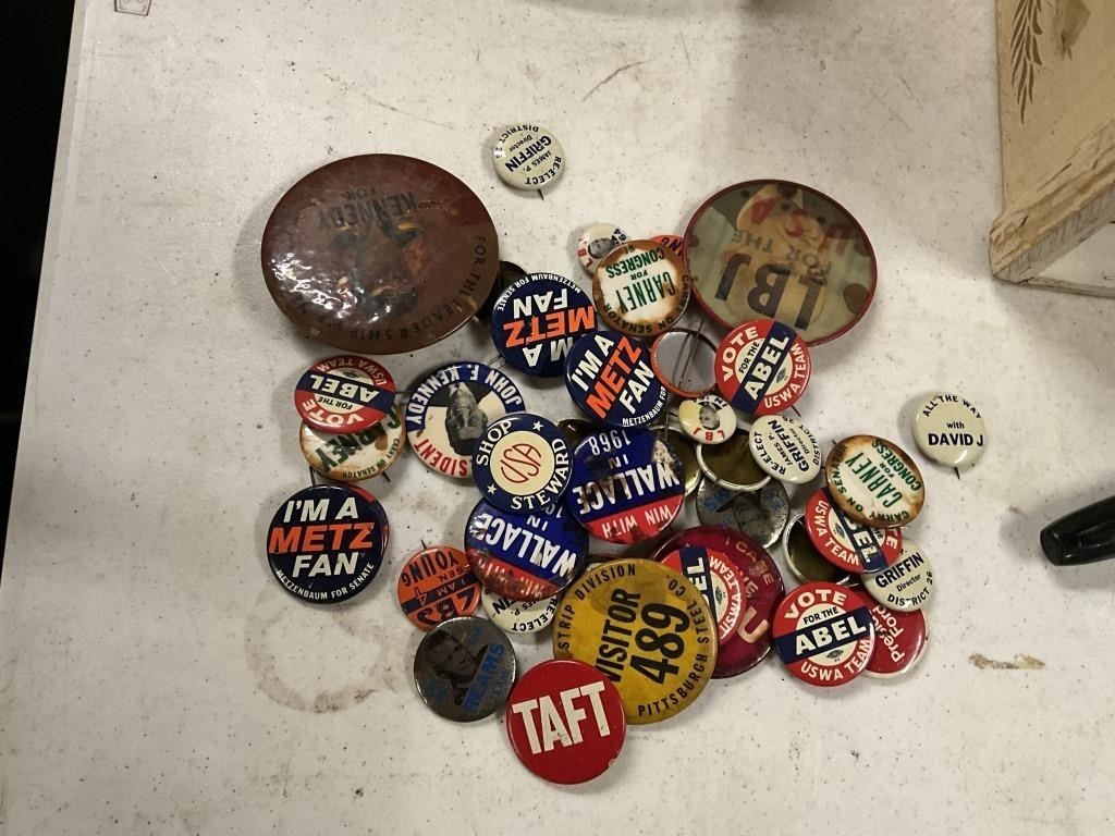 Vintage pins and badges