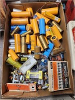 Lot of assorted capacitors and resistors.