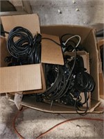 Lot of assorted electronic power cables.