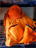 Safety Orange Shirt, Vest,  Jacket And 2 Caps