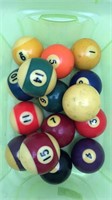 Billiard Balls 1-15 & White Cue Ball Missing #13