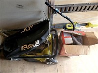 Ryobi Battery Operated Lawnmower And Weed Wacker