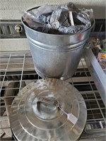 Metal Bucket And Lid With Hardware