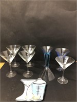 Martini glasses an tray
