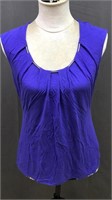 Whbm Sleeveless Shirt Sz S Purple W/ Silver Cord