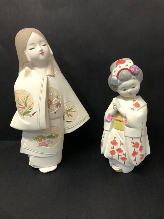 2 Japanese Ceramic Dolls