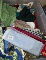 TOTE OF FABRIC PIECES