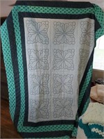 HAND EMBROIDERED AND QUILTED KING
