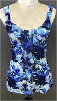 Whbm Tank Top Sz S Blue Roses