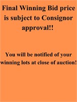 Final Bid price is subject to Consignor approval