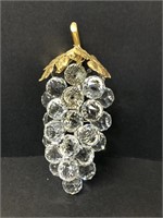 Faceted acrylic grape cluster with gold tone leave