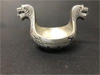 Royal Pewter viking ship bowl