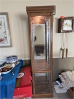 China cabinet w/ glass shelves. 17 inches wide,