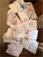 Hand made embroidery pillowcases table, runners,