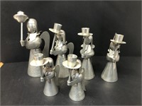 6 graduated sizes heavy metal angels candle holder