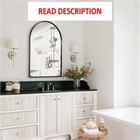$60  20x30 Minuover Arched Wall Mirror  Black