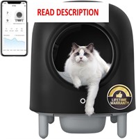 $360  Self-Cleaning Cat Litter Box: Wi-Fi  Black