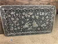 Large Ornate Metal Tray