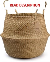 Seagrass Basket  Wicker  14.1Dx13.8H