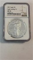 2021 US Silver Eagle Type 2 NGC MS70