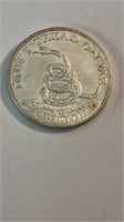 Don’t Tread On Me 999 Fine Silver