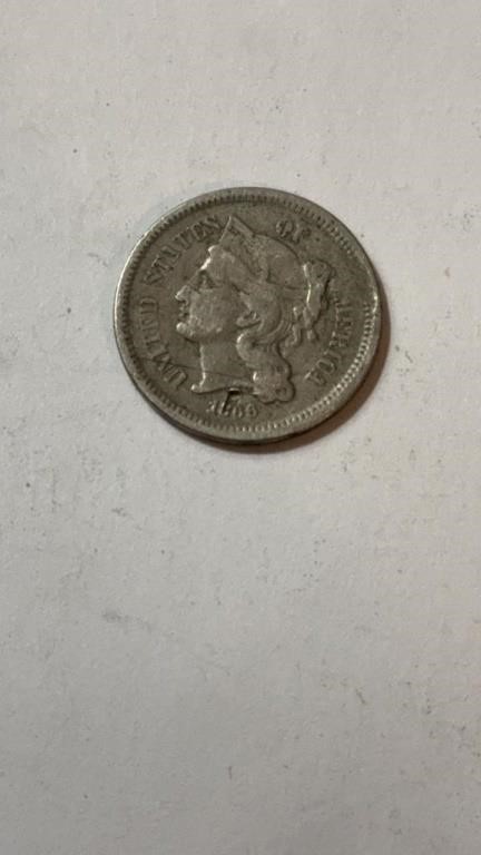 1866 US 3 Cent Piece