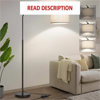 $52  Dimmable Arc Floor Lamp  Adjustable Shade  9W