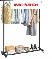 $21  Buzowruil Clothing Rack with Wheels  Black