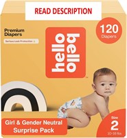 $35  Hello Bello Diapers  Size 2  Girls  120 Count