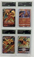 4 pc Graded Charizard Cards