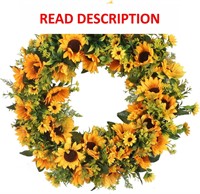 $44  Duovlo 20 Sunflowers Wreath  Summer/Fall