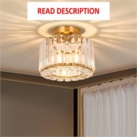 $64  Brass Crystal Light - Semi Flush for Rooms