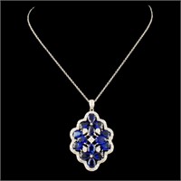 18K Pendant w/7.10ct Kyanite & 0.86ctw Diam