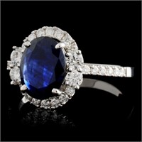 18K Gold Ring with 1.67ct Sapphire & 0.53ct Diam
