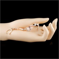 14K Gold Morganite 14.80ct & Diam Earrings 1.75ctw