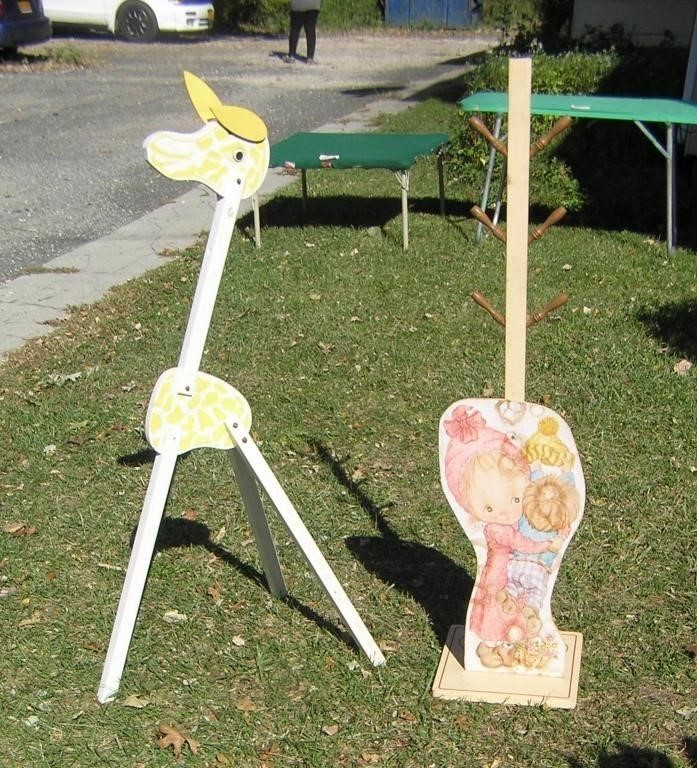 Pair of early wooden child's room display pieces