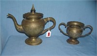 Great early coffee pot and 2 handled sugar bowl