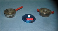 Pair of early all tin kitchenware pieces