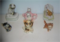 Great collection of vintage cat figurines