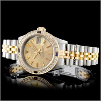 Diamond Ladies Rolex YG/SS DateJust Watch