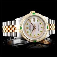 Diamond-studded Rolex 18K/SS DateJust