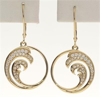 .45 Ct Diamond Circle Modern Dangle Earrings 14 Kt